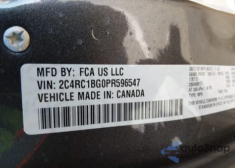 2023 Chrysler Pacifica Touring L z USA, uszkodzony, nr VIN 2C4RC1BG0PR596547